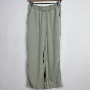 C&C California Pants Womens XS Green Elastic Waist Wide Leg Lyocell Boho Coastal
